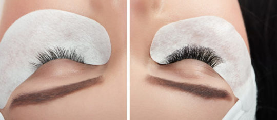 La pose d'extensions de cils